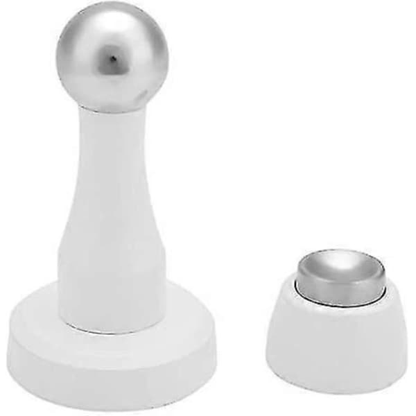 Magnetisk dørstopper i massivt rustfrit stål, hvid