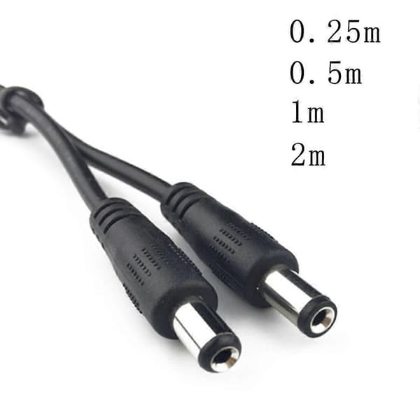 DC5.5x2.1mm Han-Han Stik Barrel Jack Strømadapter Forlængerkabel