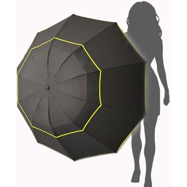 130 cm Extra Stort Golfparaply, Hopfällbart, Stormsäkert, Vindtätt, Vattentätt, Dubbla Lager Paraplyöverdrag