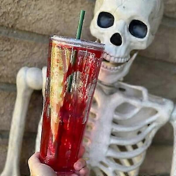 Halloween Vätskefylld Blodvattenkopp Droppande Bloddesign 450/720ml Glittrande Kopp (FMY) 720ml 720ml