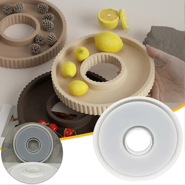 Silicone Mold Tray Resin Mold Round Serving Tray Mold for Epoxy Resin Casting Coaster Home Decor Creative DIY Crafts S S