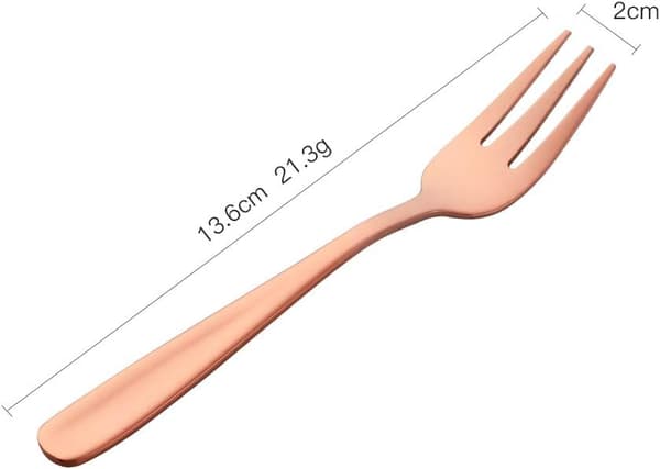 Tekakor Små Dessertgafler Kakgaffel Rustfritt Stål Roségull 8 stk{FY}