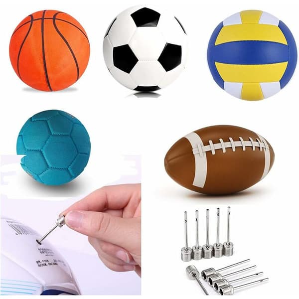 Rustfri stålkuglenål til boldpumpe, oppustningsnåle til fodbold basketball, 6 stk, T-Audace