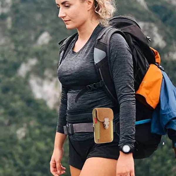 Canvas Mobile Phone Bag Durable Belt Vertical Mobile Phone Case