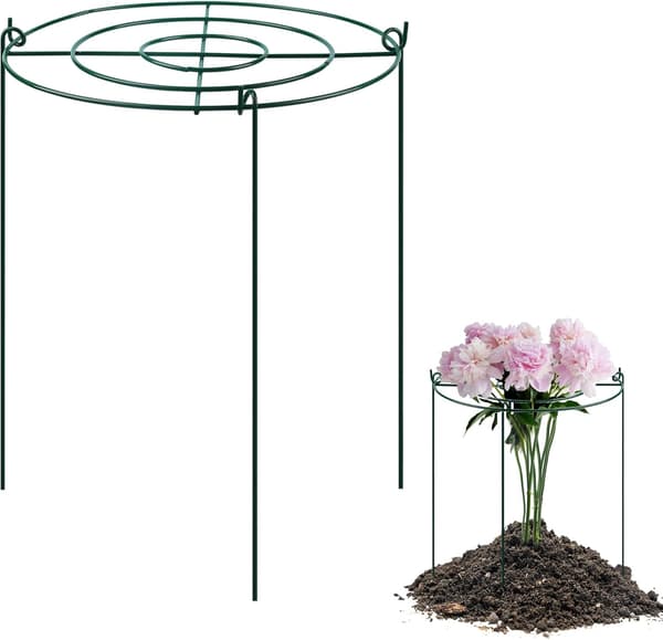 Pionstöd och växtstöd med ringbåge och 3 ben, 3-pack (45 cm)