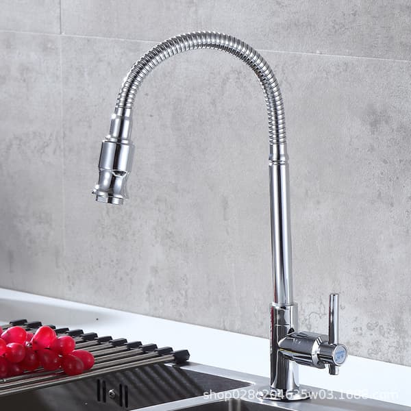Outdoor Kitchen Faucet 360° Rotating Single Hole Single Handle Cold Water Tap