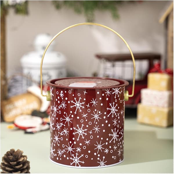 Christmas Gift Boxes, Christmas Candy Containers, Round Cookie Tins, Small Christmas Tin Box - Decorative Christmas Candy Bowl, Empty Tin Cans, Jar
