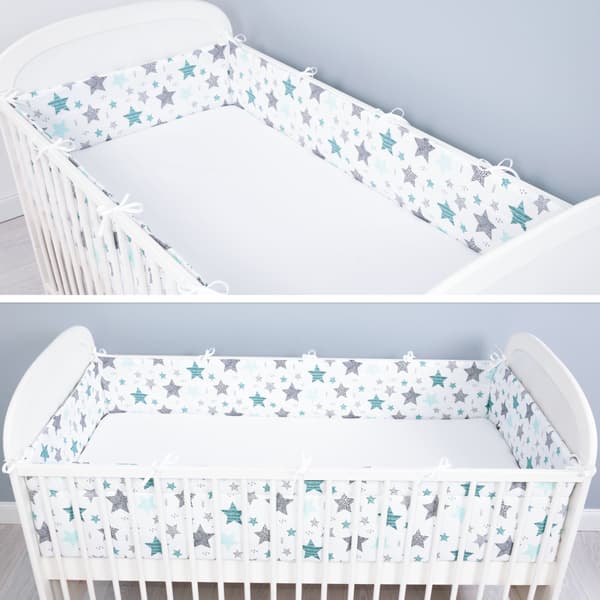 Cot bumper cot bumper 200x30 cm for cot, (all around) with edge protection, nest (all around), edges, bedding, bed snake