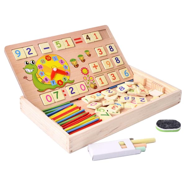 Wooden Math Game, Number Blocks and Sticks, Math Teaching Counting Sticks Box Set, Counting Toys for Imagination