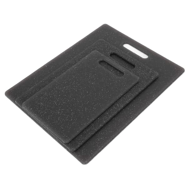3-piece Cutting Board Set Imitation Marble Pattern Double-Sided Cutting Board Kitchen Accessories (Black)