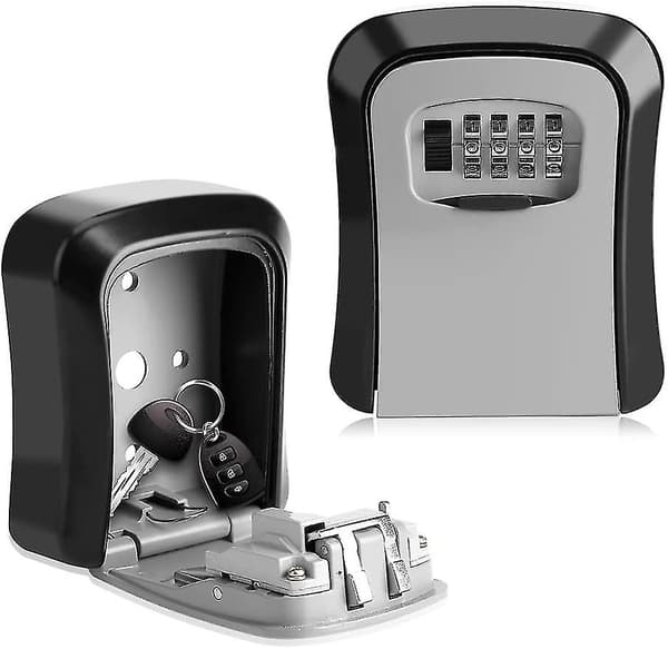 Key Cabinet with 4-Digit Code, Wall-Mounted Key Storage, Security Storage Box for Secure Key Sharing Indoors and Outdoors