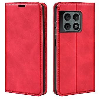 Magnetisk Læder TPU Etui med Sugefunktion til OnePlus 10 Pro 5G Rød