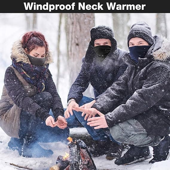 Winter Fleece Neck Warmer 3-pack Double Layer Thermal Scarf Thick Multifunctional Scarf