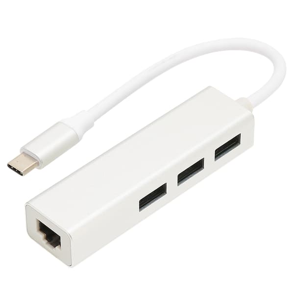 USB C - Ethernet-sovitin RJ45 3 USB3.0-porttia Nopea Gigabit USB C - Ethernet-sovitin Windows 7:lle OS X:lle