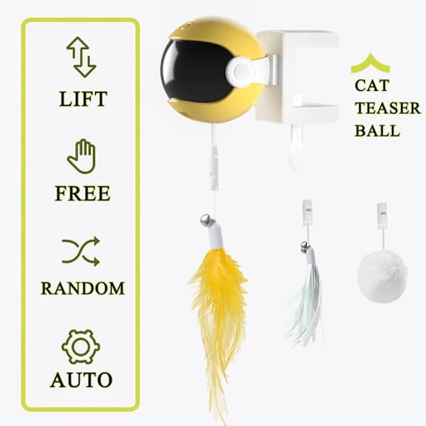 Interactive Cat Toys Designed for Indoor Cats, Mobile Cat Spheres with Automatic Play, Toys Designed for Small and Medium Cats Yellow