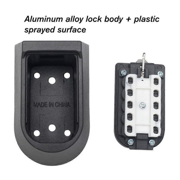 Wall Mounted External Key Storage Box with 10-Digit Combination Push Button Password Key Cabinet Resettable Code Key Safe [DB]