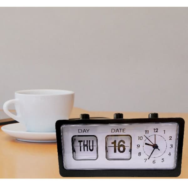 Manual Flip Alarm Clock Digital Clock Versatile Square Alarm Clock Study Calendar Fashion Clock