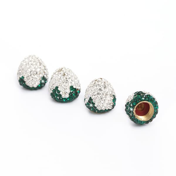 Bilventilhattar, 4-pack kristall strass bilventilhattar Strawberry White Strawberry White