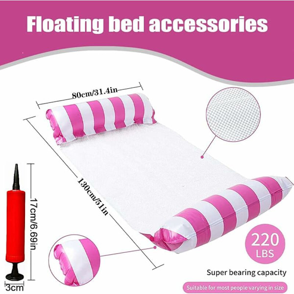 Inflatable Pool Hammock, 4-in-1 Multifunctional Floating Hammock, Foldable Swimming, Inflatable Pool Float (2-Pack)