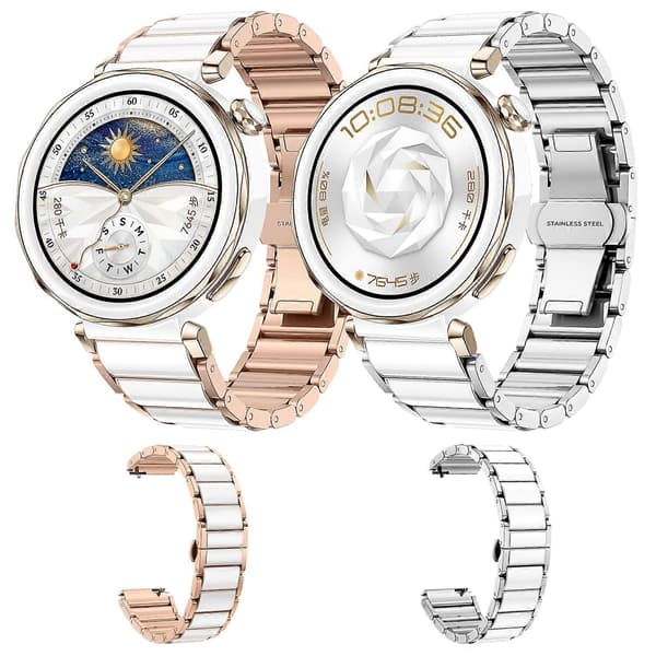 Metallarmband för Huawei Watch GT 5 41mm / GT 5 Pro 42mm [DB] Vit Silver White Silver