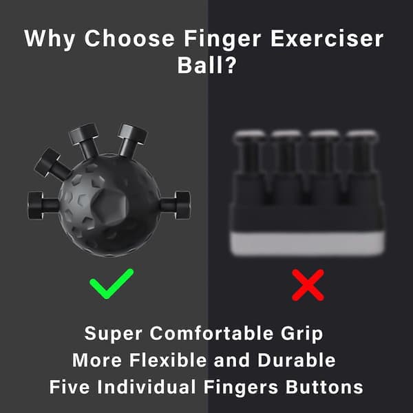 Håndgrebstræner Fingerøvelsesredskab Stressbold Håndledstræner [db] sort black