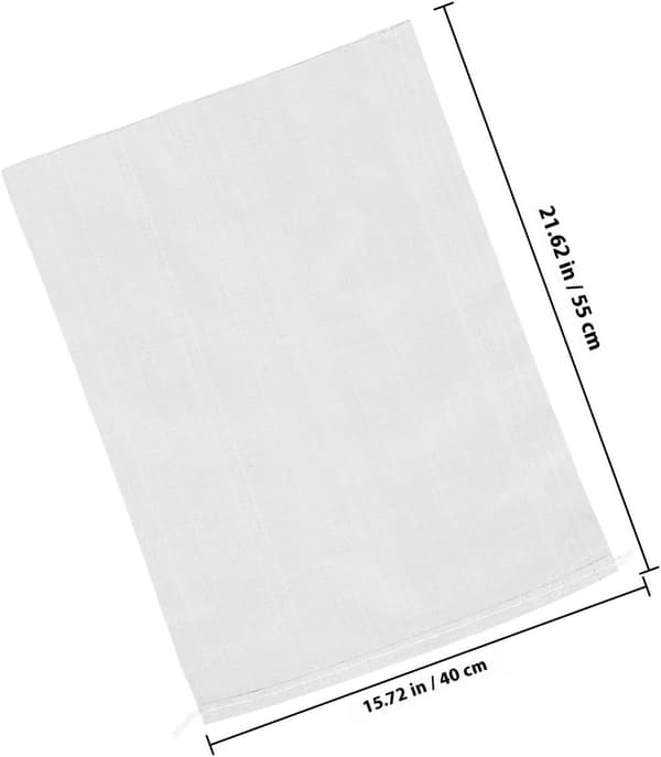 20 stk kraftige hvite polypropylen flomkontroll sandsekker 40x62 cm