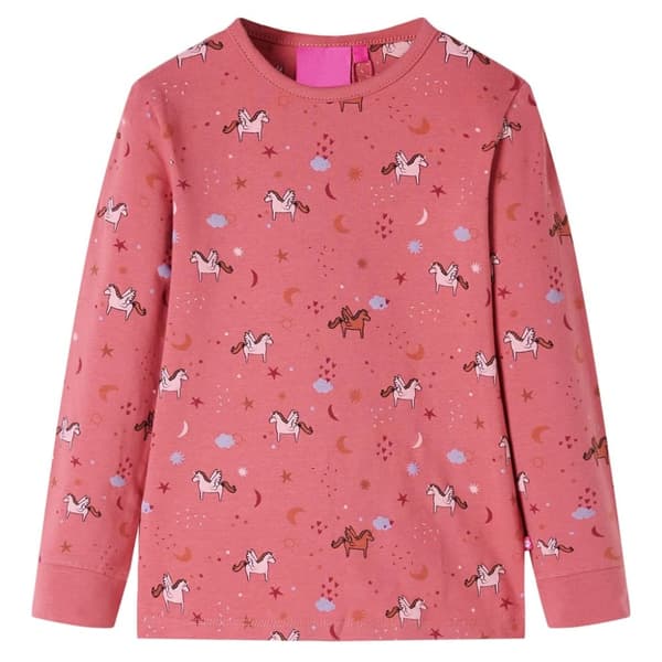 Långärmad pyjamas för barn, gammelrosa, storlek 128 500