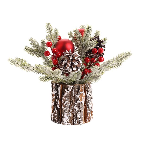 Artificial Christmas Tree Mini Christmas Tree, Artificial Cedar Cones, Red Berries