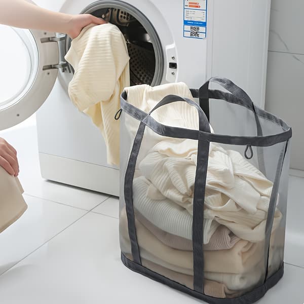 Foldable Laundry Basket with Handles Portable Collapsible Dirty Clothes Organizer Black Black