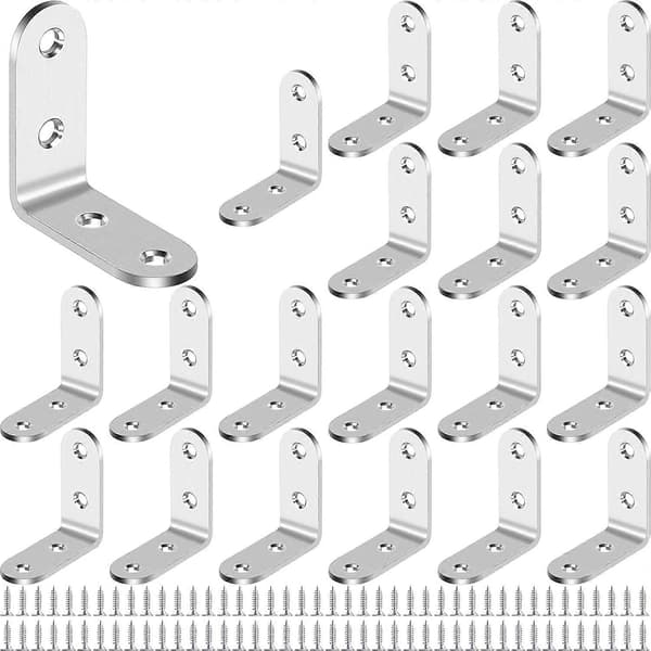 Mounting Bracket, 20 Pieces Stainless Steel Mounting Bracket, 40 * 40mm Right Angle Bracket, Angle Bracket, 90 Degree Metal L-Bracket, for Con [DB]