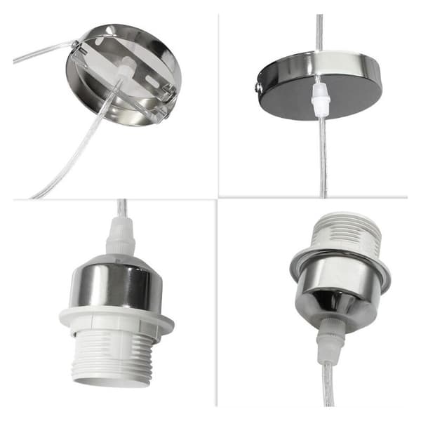 Fjäderhänge ljuskrona 10 cm E27 vit, 1st (utan glödlampa)