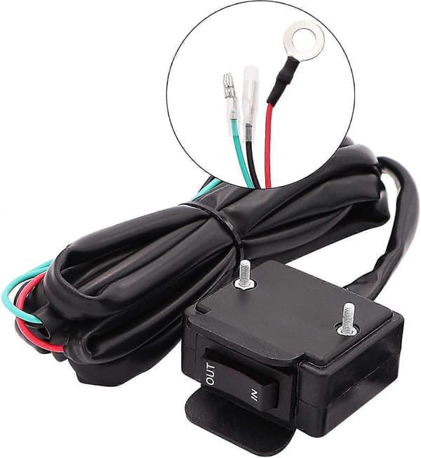 12V ATV Winch Rocker Switch With Handlebar Control Line Kit For ATV/UTV