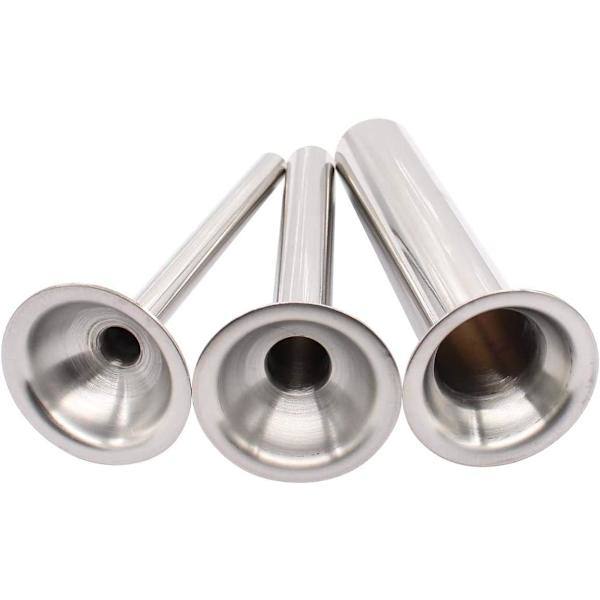 Sæt med 3 påfyldningsrør i rustfrit stål til manuel pølsestopper