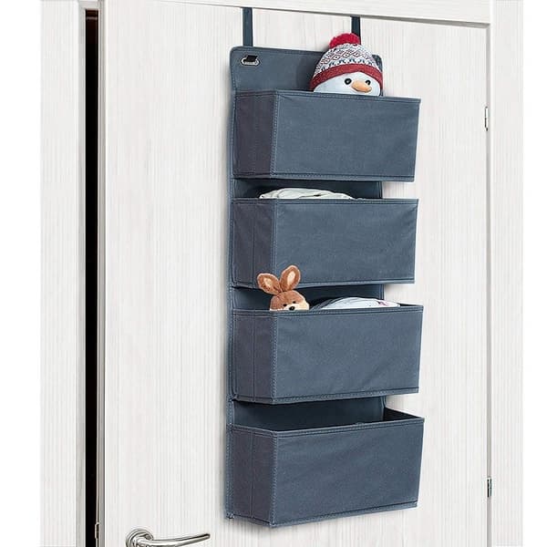 Tatkraft, Cozy - Hanging Door Storage with Four Compartments Gray gray
