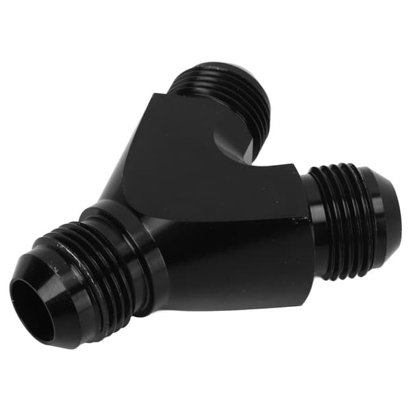 Coupling Union Fitting Splitter Black Anodized Coating Leakproof Y-Adapter Universal for Fuel Hose 10AN