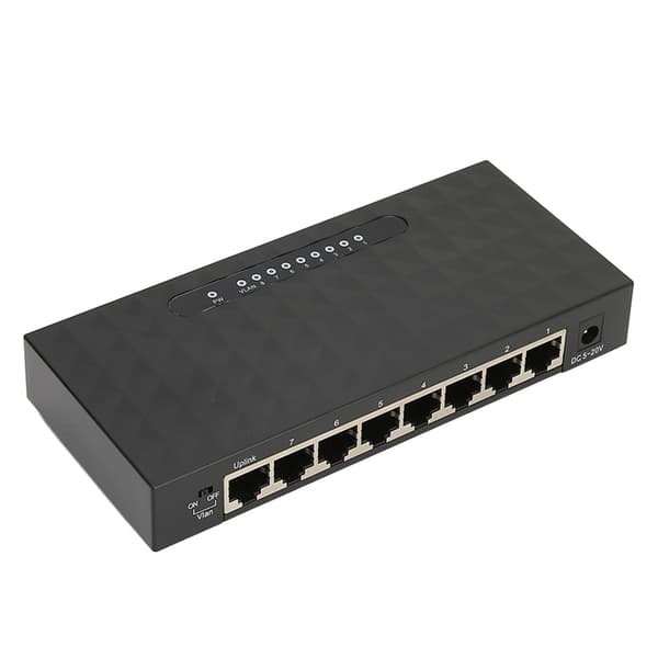 Netværksswitch Gigabit 1000Mps 8 porte Selvadaptiv Switch Ethernet-adapter til kontor hjem 100 til 240V EU-stik