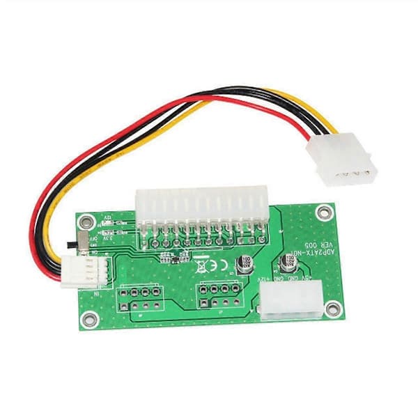 Dobbelt PSU Riser Card 24PIN til 4PIN Strømforsyningskort Adapter ADD2PSU Kabelkonverter til BTC Miner Mining