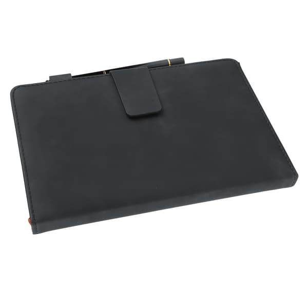 A5 Notebook PU Leather Cover Smooth Ink-Proof Thick Paper Lined Notebook with Pen Case for School Office Travel Black
