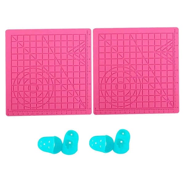3D Printing Pen Silicone Mat DIY Drawing Template Stencil Board with Heat-Resistant Finger Cot Art Tool for Kids, D