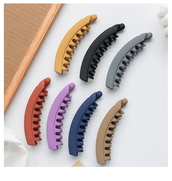 Frostet Bananklips Ponytail Holder Hårelastikker Hårnåle Barrettes Kvinders Hår