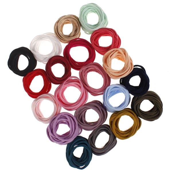 150 stk. elastikker, kraftige nylon- og gummibånd uden metal til kvinder, mænd og børn, mørk tilfældig farve