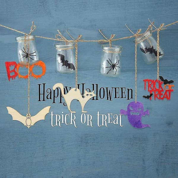 10 kpl Halloween-puuviipaleita - askarteluun narulla (aave)