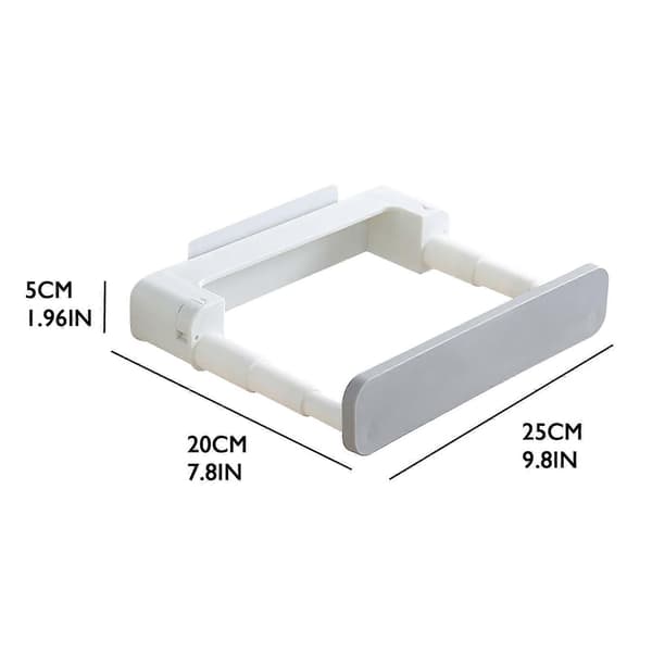 Retractable 2-in-1 Pot Lid Holder Punch-free Wall-mounted Storage Rack Holder