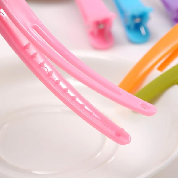 12 kpl 8 cm värikkäitä hiusklipsejä, läpinäkyviä ankanleukaklipsiä naisille -