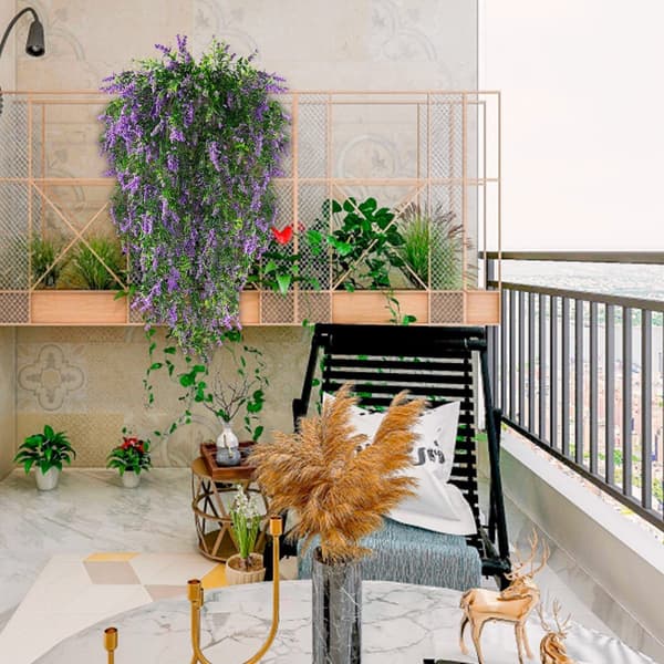 Artificial Plant 2 Pieces UV-Resistant Artificial Hanging Plants