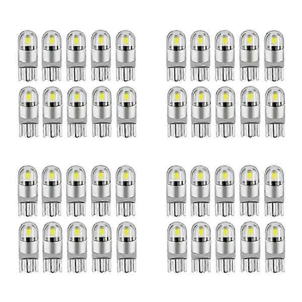 40 pcs 6000K Canbus T10 168 194 W5W Dome Lighting Side Marker LED Bulb White