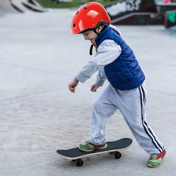 Kids Helmet and Protective Pads Set ABS Breathable Adjustable for Cycling Skateboard Skating Red Red