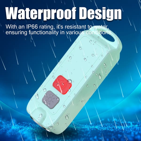 Panikalarm 130 dB, LED-lys, IP66 vandtæt Sort