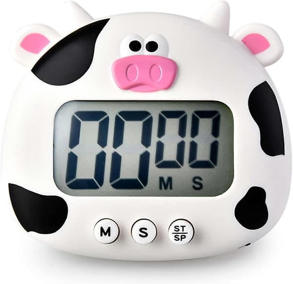 Digital køkkentimer LCD-display magnetisk nedtællingsstopur timer, køkken madlavning nedtællingstimer børnetimer hvid White