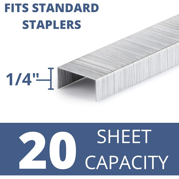 Jam-Free Staples, Heavy Duty Staples with Sharp Chisel Point for Increased Durability, Stainless Steel Staples Provide Smooth Stapling